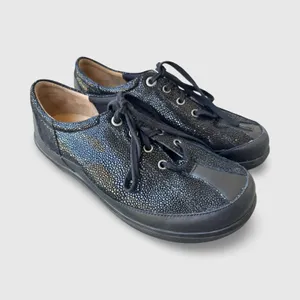 Ziera Alley 40W Black Textured Leather Lace Up Comfort Shoes Super Support thumbnail 4
