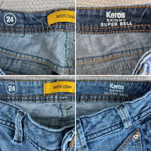 Set/2 MEK Denim Keros Skinny Super Bell Low Rise Flare Jeans Patchwork Dk Rinse thumbnail 10
