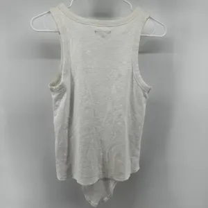 Madewell Audio Knot-Front Tank Top Slim Fit High Neck Stretch Bright Ivory M thumbnail 6