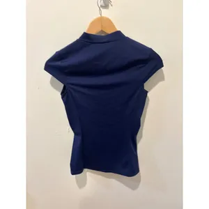 Boden Womens Navy Blue Neon Pink Quarter Zip Cap Sleeve Rash Guard Top Size 2 thumbnail 3