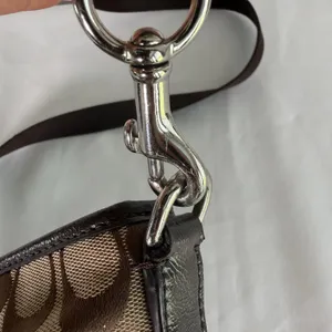 Coach Shoulder Bag‎ F28502 Signature Stripe Brown Canvas Leather Crossbody Y2K thumbnail 7
