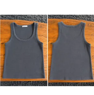 Marine Layer Lexi Rib Tank M Charcoal TENCEL Stretch Scoop Neck $48 EUC thumbnail 2