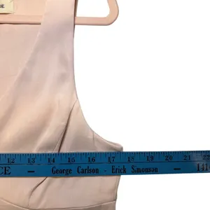 L'AGENCE Women Blush Pink V-Neck‎ Sleeveless Crop Top Full Back Zip Size 10 thumbnail 6