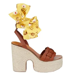 MIU MIU Brown Leather Platform Open Toe Weave Shoes Size Euro 40 thumbnail 11