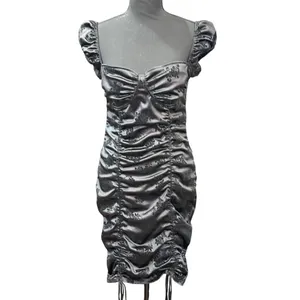NWT Motel Rocks Sinora Bodycon Mini Dress Black Rose Flock Size Large $82 Ruched thumbnail 15