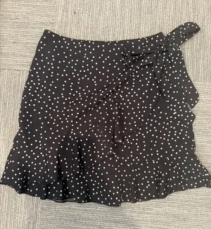 Relipop Black and white polka-dot wrap mini skirt thumbnail 1