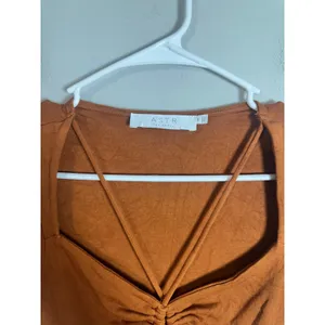 ASTR The Label Rust Orange Strappy Sweetheart Ribbed Bodysuit Medium AC50130‎ thumbnail 4