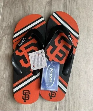 SF Giants Orange and Black Flip Flops Size undefined thumbnail 1