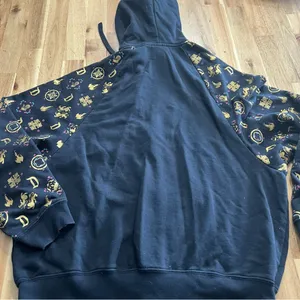 Disney Parks Gold D Logo Zip Hoodie Black Graphic Sleeve Size M thumbnail 6