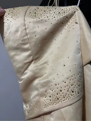 Strapless Champagne Embellished Dress thumbnail 3