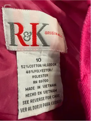R&K Originals Hot Pink Floral Jacquard Sheath Dress Sz 10 Pleated Neck Cocktail thumbnail 6