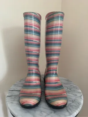 UGG Australia Shaye Serape Striped Waterproof Rubber Rain Boots Women’s Size 5 thumbnail 2