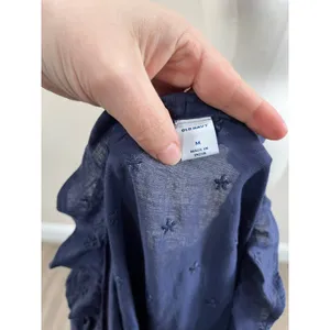 Old Navy Wrap Midi‎ Dress Blue Casual Tie Waist Short Sleeve Size M Women thumbnail 9