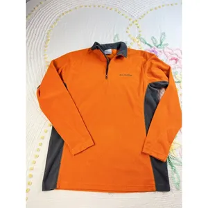 Columbia Quarter‎ Zip Fleece Pullover Jacket Women's Small Orange Gray thumbnail 2