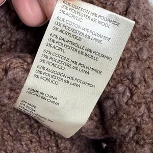 Free People Whistle Thermal‎ Henley Brownstone Combo Chunky knit Sweater Medium thumbnail 7