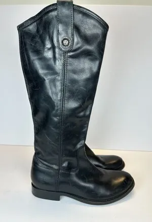 Frye Women's Melissa 3470412 Size 6B Black Riding Boots Leather Inside Zip NWOB thumbnail 1
