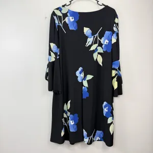Ralph Lauren Blue Floral Bell‎ Sleeve Stretch Jersey Shift Dress Size 14 thumbnail 10