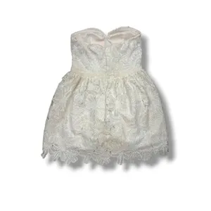 Y2K‎ Akira Chicago Black Label Dress Womens Medium Ivory Lace Strapless Mini thumbnail 2