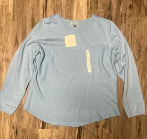 croft & barrow Light Blue Crewneck Knit Sweater thumbnail 1