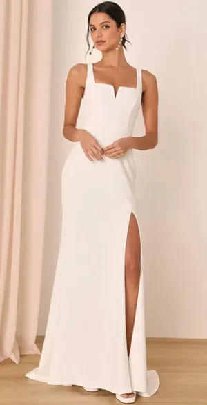 Lulus New Everlasting Promise White Backless Mermaid Maxi Dress thumbnail 1