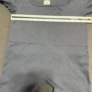 No Boundaries Gray Ribbed Seamless Set L‎ 12-14 Crop Top Biker Shorts Lounge Y2K thumbnail 6