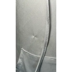 Lululemon Ribbed Full Zip Hoodie 10 White Slim‎ Fit Activewear Long Sleeve READ thumbnail 2