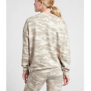 Athleta Studio to Street Camo Sweatshirt Womens S Oatmeal Beige 432058‎ thumbnail 2