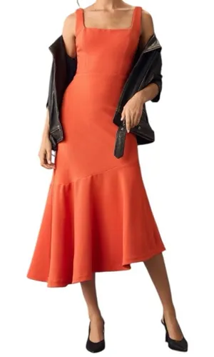 NWT‎ Anthropologie Ariana Square Neck Asymmetrical Ruffle Hem Tank Dress Medium thumbnail 1