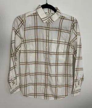 J. Crew Cotton Plaid Button‎ down size XS thumbnail 1