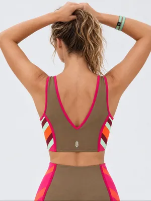 Free People Movement Never Better Colorblock Crop Top Bra NWOT - Size: small thumbnail 2