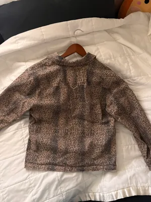 Dear John Leopard Denim Jacket coat animal print thumbnail 6