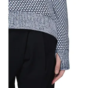 Lululemon Yogi Crew Sweater Size 4 Inkwell Blue Honeycomb Knit Thumbholes‎ 243 thumbnail 5