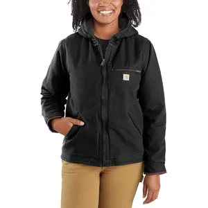 Carhartt Women's Washed Duck Sherpa Lined Jacket Black Size XL NEW $140 MSRP thumbnail 4