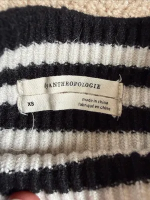 Anthropology Line & Dot Sydney Balloon Sleeve Striped Sweater. Size XS thumbnail 2