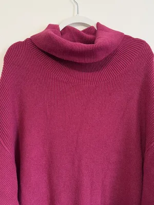 Free People Softly Structured Tunic Sweater in Berry Crush Size Medium Oversized thumbnail 4