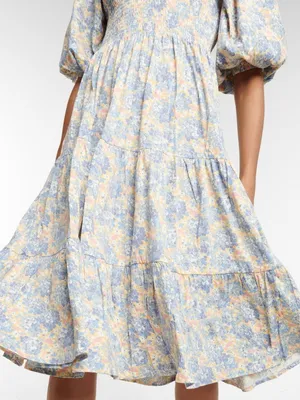 Polo Ralph Lauren Denim & Supply Floral Smocked Midi Dress Cottagecore XS thumbnail 3