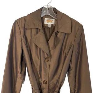 Talbots Size Small Vintage Trench‎ Bronze Brown Coat Belted thumbnail 2