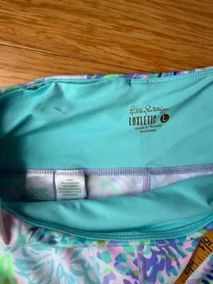 Lilly Pulitzer Luxletic Tropical Floral Crop Leggings Large Pockets thumbnail 4