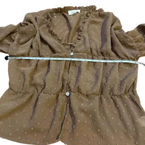 Peach Love California Brown polka dot long sleeve s thumbnail 4