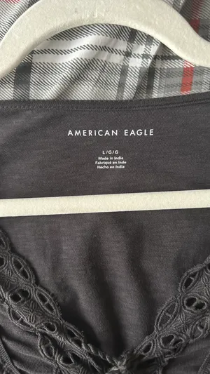American Eagle Blouse Long Sleeve Dark Grey  thumbnail 4