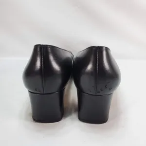 Salvatore Ferragamo Gancini‎ Pumps Womens 7.5 B Black Leather Block Heel Italy thumbnail 6
