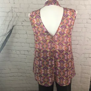 Bisou Bisou sheer bareback pink purple top thumbnail 2