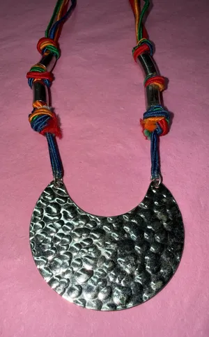 Colorful Moon Necklace Silver thumbnail 1