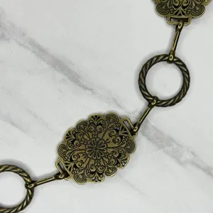Floral Filigree Bronze Gold Tone Chain Belt OS ✨ thumbnail 4