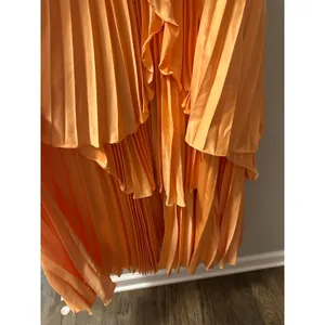 AMUR Orange Janey Tiered Ruffle Strapless Midi Pleated Fully Lined Dress size 6 thumbnail 14