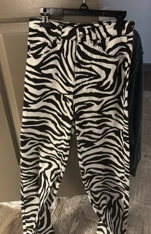 Zebra Print H&M Jeans thumbnail 1