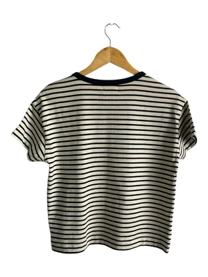 Sundry Striped‎ Crewneck Tee in Black and Cream-Small thumbnail 3