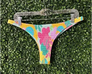 White Fox Floral Crinkle Swim Bottoms Size Large Cheeky thumbnail 1