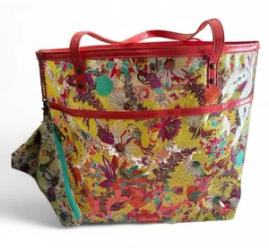 Sakroots Clear Koi Tote Shoulder Purse Coral BeachPool Bag w/Makeup Wallet‎ thumbnail 1
