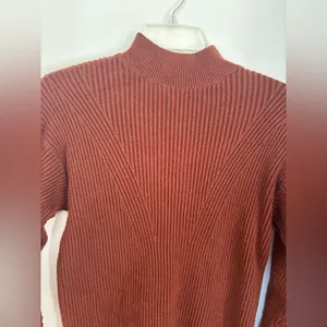 Abercrombie & Fitch Ribbed Mock Neck Sweater Small Orange thumbnail 4